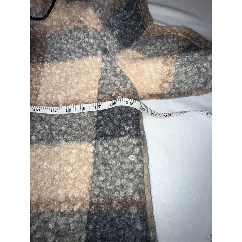 Ellen Tracy Plaid Boucle Textured Midweight Coat Plaid Small MultiColor - Picture 7 of 12